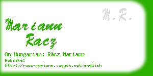mariann racz business card